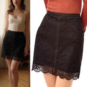 Aritzia Wilfred Lis Lace Black Mini Skirt And Nude Lining Size 4